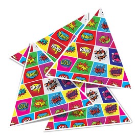 Vinyl Triangle Stickers (Set of 4) 10cm - Pop Art Comic Book Fun Kids for Laptops, Tablets, Luggage, Scrap Booking, Fridges #51749