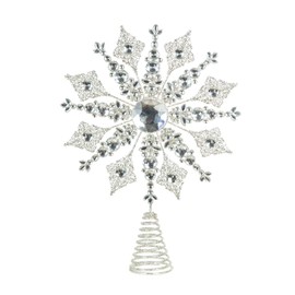 TZSSP Tree Topper Metal Silver Star Snowflake Treetop Festive Party Home Xmas, Liberty