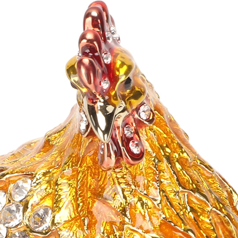 Golden Hen Figurine Trinket Boxes Handcraft Exquisite Small Jewelry Box