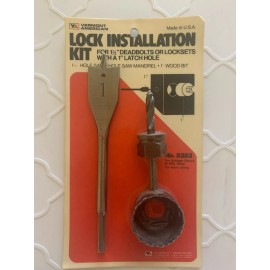 Vermont American VA Lock Installation Kit 1-1/2" Deadbolt w/ 7/8" or 1" Hole Saw Mandrel Wood Bit - 1" Latch Hole