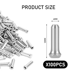 100 Pcs Cable End Caps, Bicycle Brake Parts, Shifter Cable Core End Caps, Cable Core Protection, Cable End Caps, Brake Cable Core End Sleeves, Cable Pulling Cap (Silver)