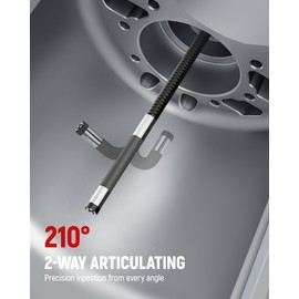 Two-Way Articulating Borescope Camera with Light, 0.25in Slim Probe, Industrial Endoscope Inspection Camera with Light, 5FT Flexible Snake Scope for Automotive, HVAC and Aircraft Mechanics