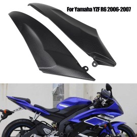 Unbranded Black Left Right Gas Tank Side Cover Trim Cowl Fairing For Yamaha YZF R6 06 07
