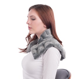 Mars Wellness Heated Microwaveable Neck and Shoulder Wrap - Herbal Hot/Cold Deep Penetrating Weighted Herbal Aromatherapy Shoulder and Neck Therapy Wrap - Made in The USA (Charcoal)