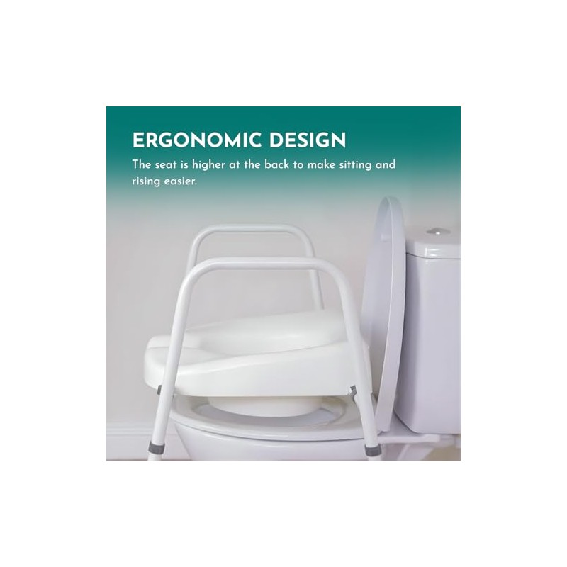 Fully Adjustable Toilet Frame with Seat – Raised Toilet Seat