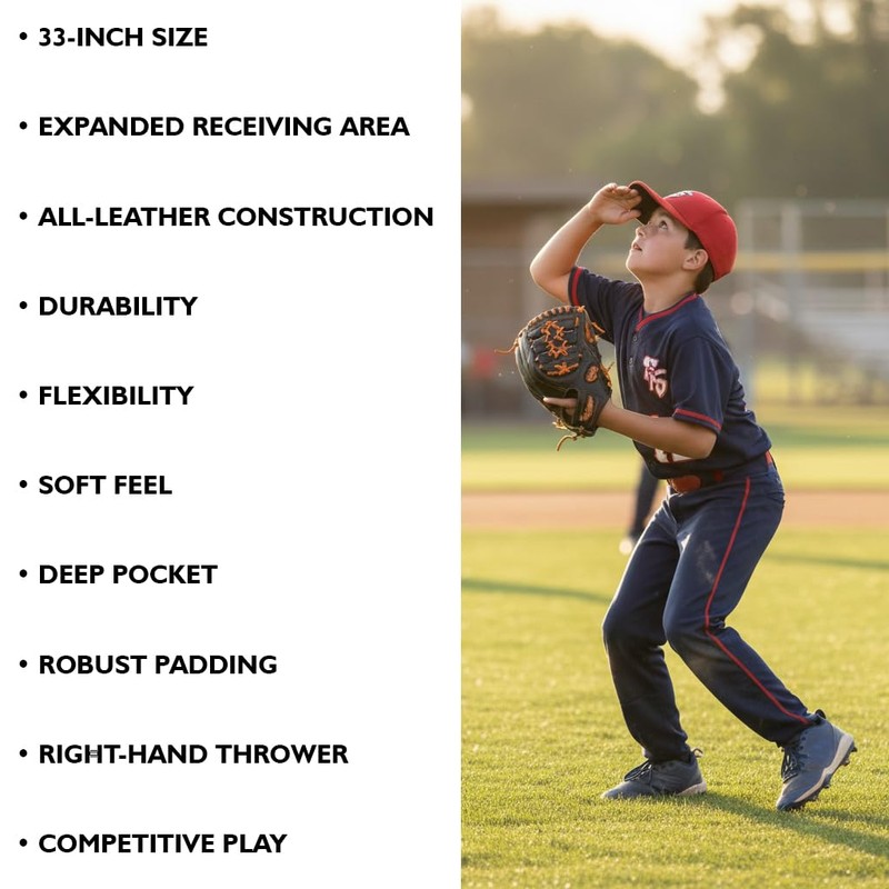 MacGregor Catcher's Mitt, Prep Series, Right Hand Thrower, Brown, 33