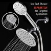 AquaSpa 6-inch Rain Shower Head/Handheld Combo. Convenient Push-Button Flow Control