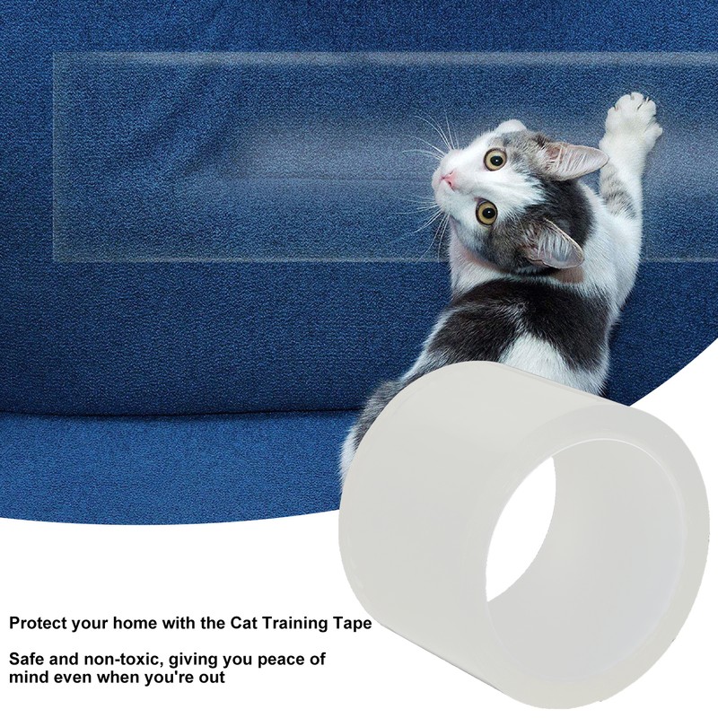 Cat AntiScratch Tape Transparent Furniture Protector Cat Training Deterrent Tape(L
