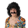 Wicked Costumes Adult Mens Perm with Tash - Black