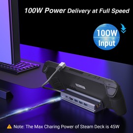 OOTDAY Docking Station, 6 in 1 Docking Station USB C Compatible with Valve Steam Deck, Tablet, HDMI 2.0, 4K@60Hz, 3 USB A 3.0 and USB C Charging Ports