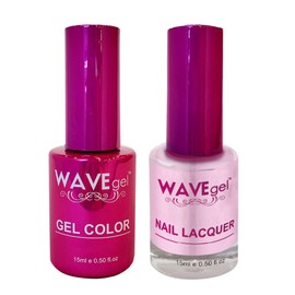 WAVEGEL Soak-Off Gel & Nail Lacquer Matching Duo Set - Princess Collection - #004 Clear Pink I 0.5 Oz