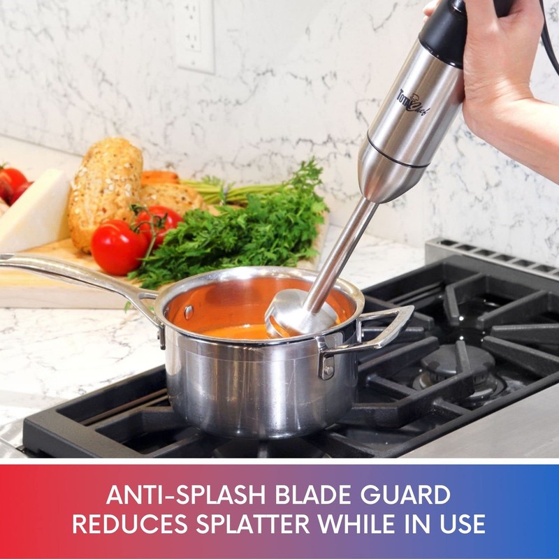 Total Chef Immersion Blender - Electric Handheld Stick Mixer with