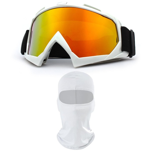 immoono Motorcycle Goggles with Face Mask, Dirt Bike Goggles Windproof