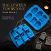 2PCS 3D Halloween Tombstone Coffin with Skulls Spider RIP Silicone