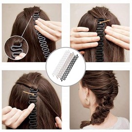 Women's Hair Braiding Kit – Includes Topsy Tail Tools, 3 French Centipede Braiders, Plastic Bun Maker, 10 U-Shaped Hair Pins & Comb – Perfect for & Wo