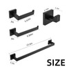 Bathroom Hardware set 5 Piece,NSCMQSL Bathroom Accessories Wall Mounted Black