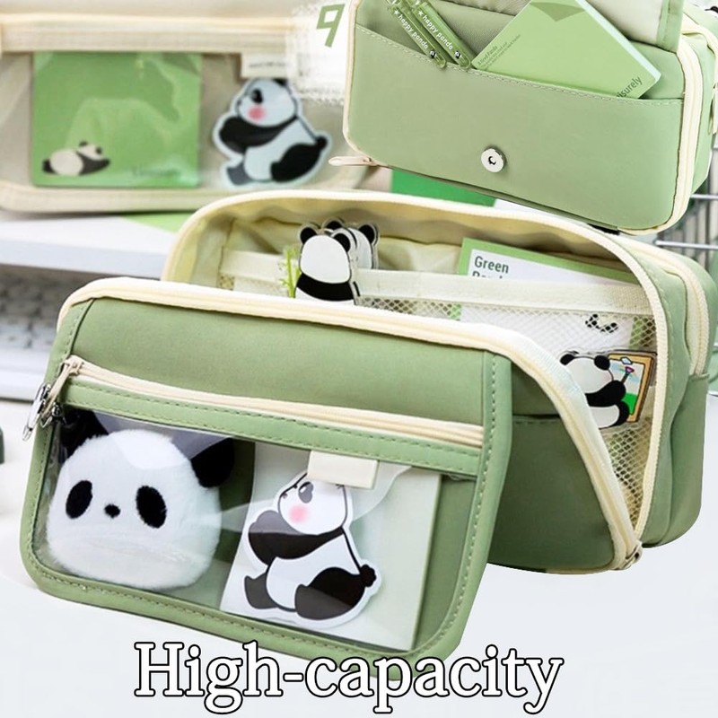 MEZHEN Panda Pencil Case Large Pencil Case Multilayer Pencil Case