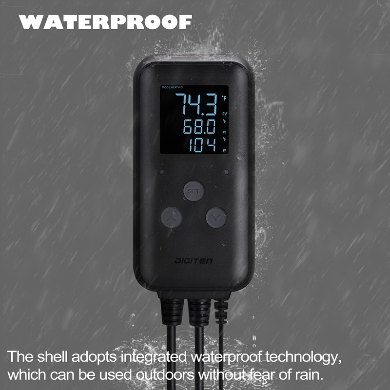 Digital Temperature Controller Simple Stage Thermostat Outlet Heating & Cooling