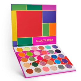 Juvia's Place Culture Eyeshadow Palette, 30 West African Inspired Bold Shades - Yellow, Greens, Purple, Chromatic, Glitters