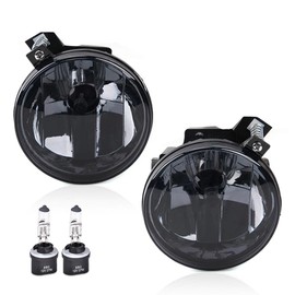 G-PLUS Front Bumper Fog Light w/Bulbs Compatible with Dodge Durango 2001-2003/Dakota R/T SXT 2001-2004,Smoke Lens LH & RH 55077320AD, CH2592113