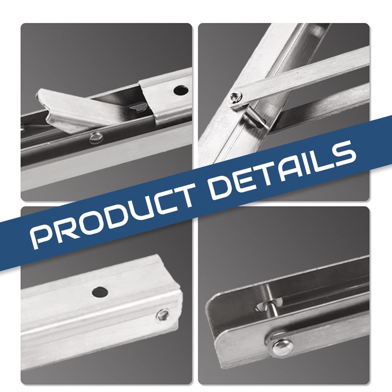 Doppy 12" Folding Shelf Brackets Heavy Duty Stainless Steel Collapsible
