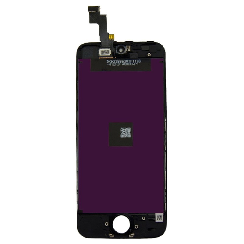 SZM iPhone5C フロントパネルセット（フロントガラスデジタイザ）タッチパネル 液晶パネルセット 修理交換用 (黑)