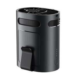 BananaDeer Portable Waist Fan, Clip on Belt Personal Fan, 4-Speeds, Rechargeable, Hiking, Riding, Fishing, Hands-Free Neck Hanging for Hiker, Worker, Wearable Camping, Outdoor, Jobsite, Traveling