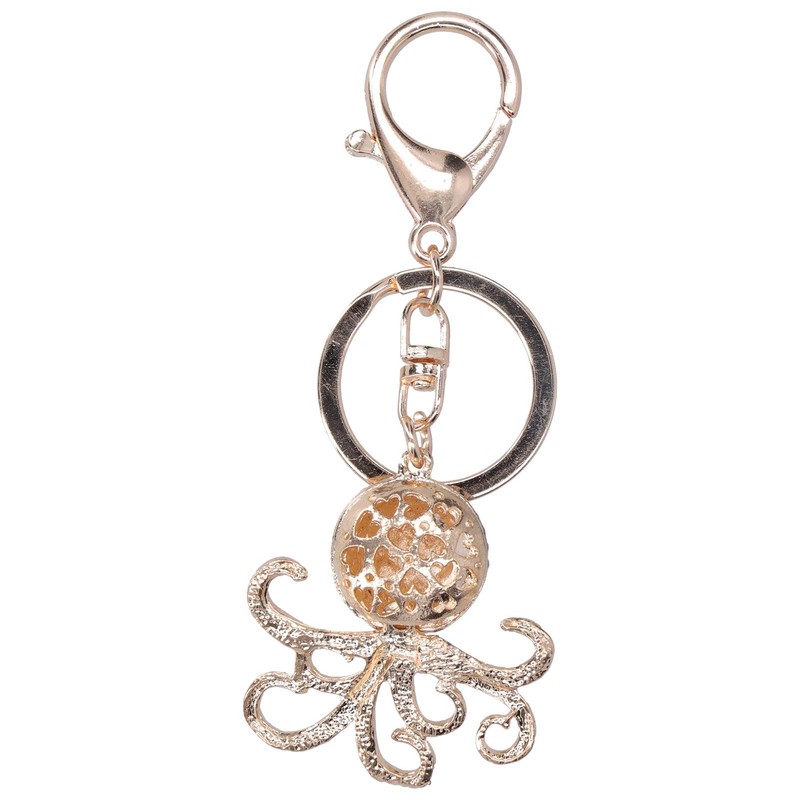 2 pieces metal key ring, octopus shaped keychain, cute keyring