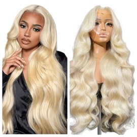 613 Lace Front Wigs Human Hair 13x1 Blonde Lace Front Wigs Human Hair 613 Blonde Wig Human for Women Pre Plucked with Brazilian Blonde Body Wave Wigs 34inch