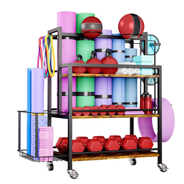 Home Gym Storage, 4 Tier Large Capacity Rack for Dumbbells