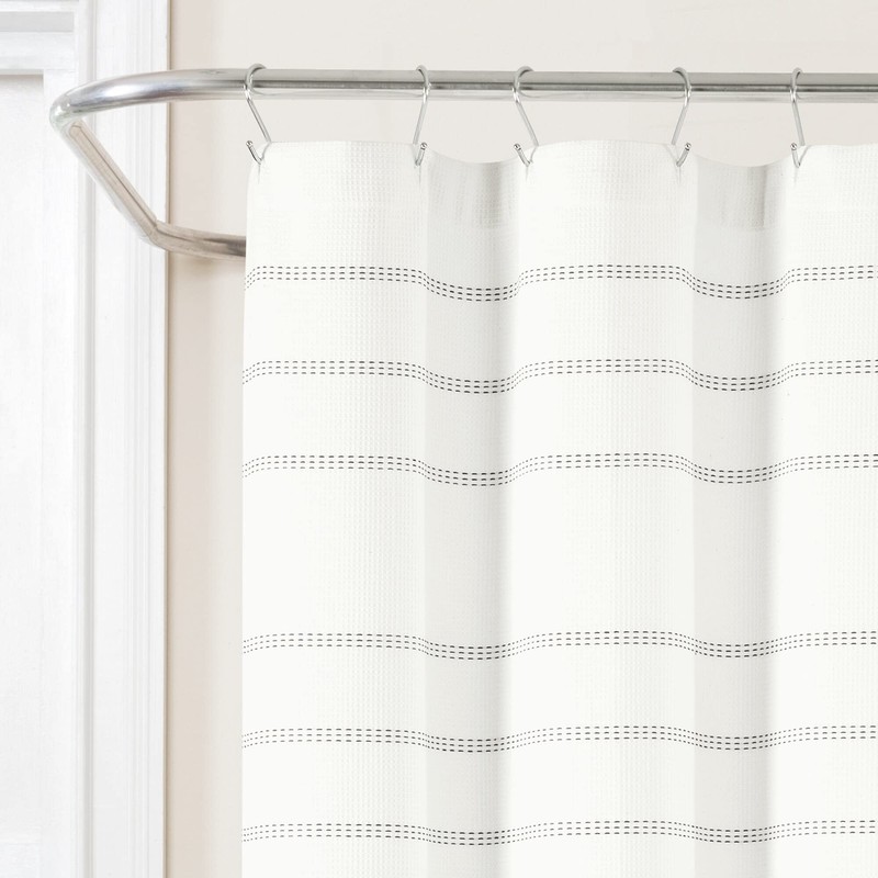 Lush Decor Modern Galaxy Waffle Woven Cotton Shower Curtain Single