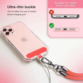 ZSAUTHREE Phone Strap Universal & Anti-Theft,Phone Lanyard Crossbody with 2 Phone Tabs,Premium Metal Buckles Phone Chain,Skin-Friendly for All Phones-Adjustable Neck Strap for Women&Men—Orange