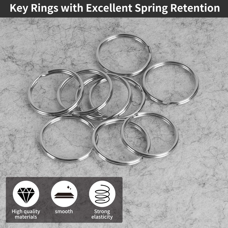 120 Pcs Keyring Rings Split Keyrings, 25mm Key Ring Hoops,
