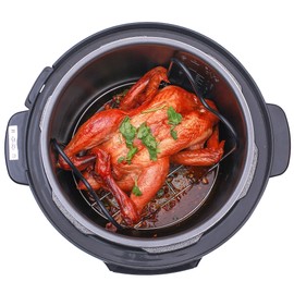 HapWay Steamer Rack Trivet with Heat Resistant Silicone Handles Compatible with Instant Pot 6 & 8 qt Accessories, Stainless Steel Steaming Rack Trivet Stand for Pressure Cooker