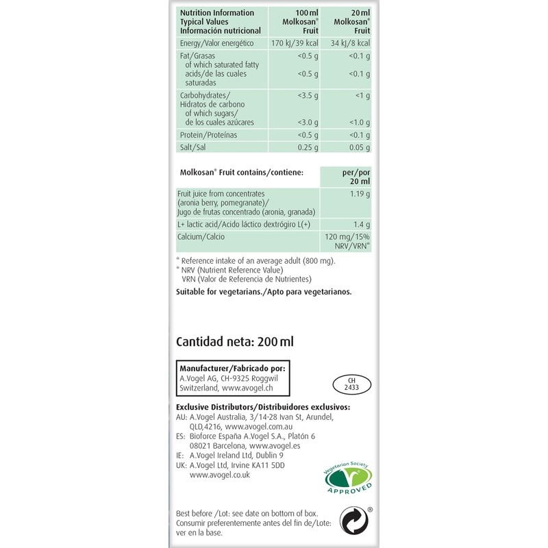 A.Vogel Molkosan Fruit Digestion 200ml | Provides gut health support