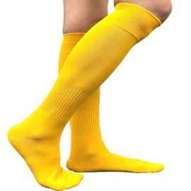 COUVER - Calcetines deportivos de poliéster para fútbol, Amarillo, Small