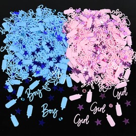 30 Grams Gender Reveal Decoration, Gender Reveal Confetti, Gender Reveal Decorations Pink Girl and Blue Boy Confetti for Baby Shower Party Birthday Party Confetti