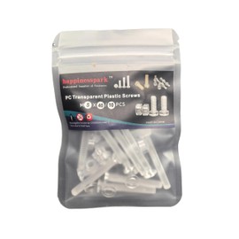 PC(Polycarbonate) Plastic Transparent Metric Phillips Flat Head Screws with Nuts and Washers Assortments M5X40/10Sets