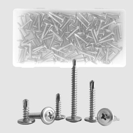 YIYINOE Self-tapping screws, M4.8 x 19 mm - 165 PCS-410 stainless steel self-tapping screws, self-tapping screws for steel metal, drilling screws, metal screws