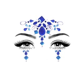 Glamza Face Crystal Sticker for Women Mermaid Rave Festival Glitter Rhinestone Temporary Tattoo Face Jewels Face Sticker Eyebrow Face Body Jewellery (STYLE 07)