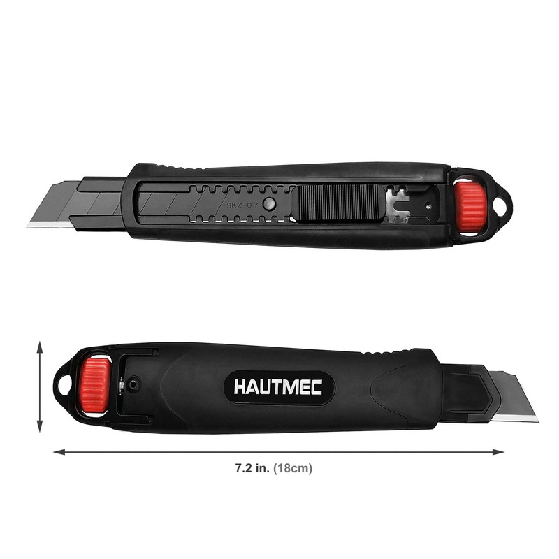 2PCS HAUTMEC 18mm Extra Heavy Duty Utility Knife with Double
