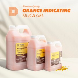 "Dry & Dry" [32 LBS] Premium Orange Indicating Silica Gel Desiccant Beads(Industry Standard 3-5 mm) - Rechargeable Silica Gel Silica Beads(4 Gallon)