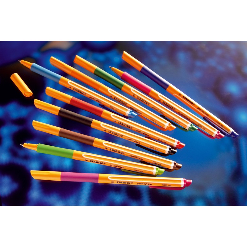 STABILO pointVisco Rollerball Pen Case of 12 with 10 Different
