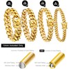 Gold Cuban Link Chain Necklace or Bracelet with Design Box