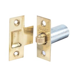 Dzina Adjustable Roller Catch 38mm Brass Plated Spring Loaded for Internal Doors (Brass Roller)