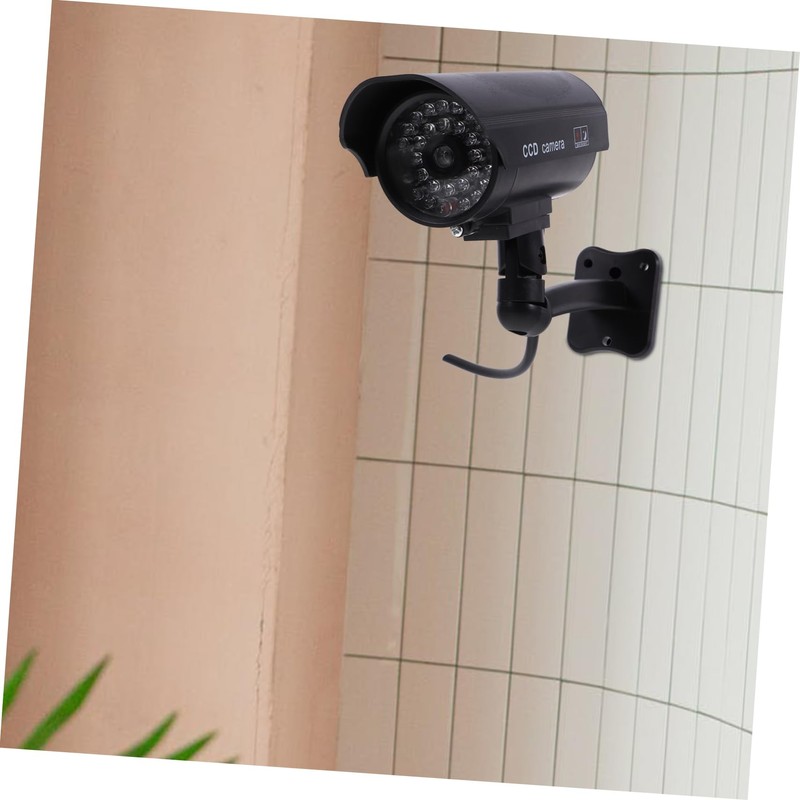 jojofuny 2pcs Fake CCTV Realistic Imitation Security Flashing Led Light