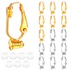 14pcs Clip-On Earring Converters Components with Post, Earring Clips for