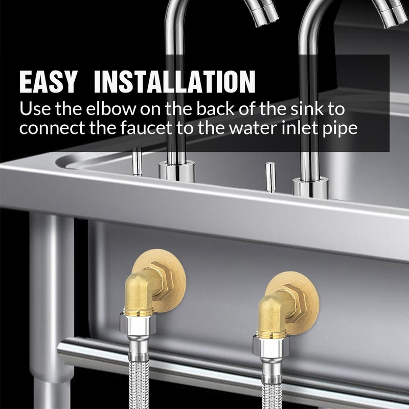 Worldwhere Wall Mount Commercial Faucet Installation kit,Brass 2 Pack Backsplash