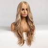 Synthetic Wig Brown Curly Wavy Wig Long Hairpiece