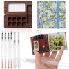 Qilery Mini Portable Watercolor Palette Set Wooden Grid Paint Box